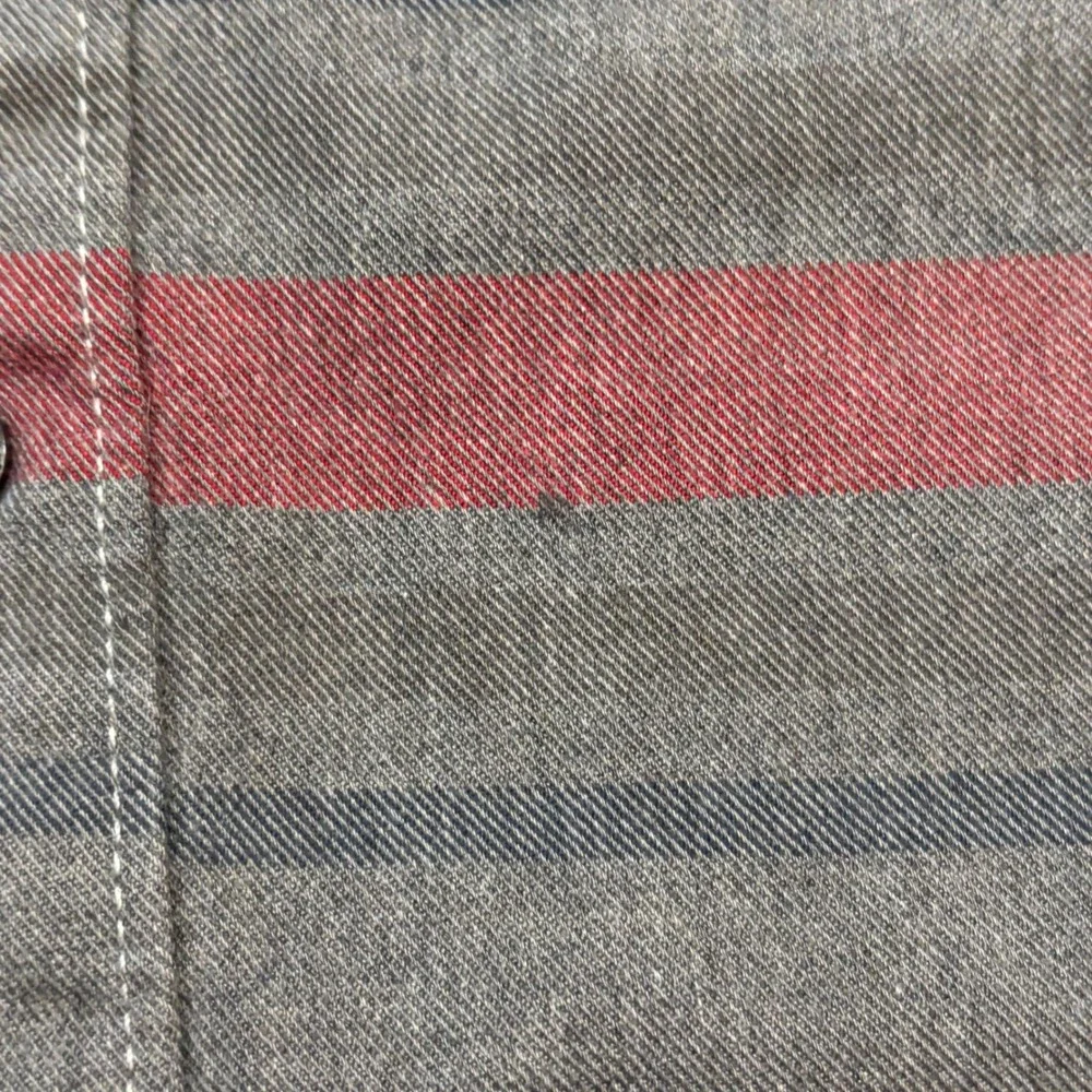 The North Face Mens Grey Red Striped Long Sleeve Button Down Shirt Small ws